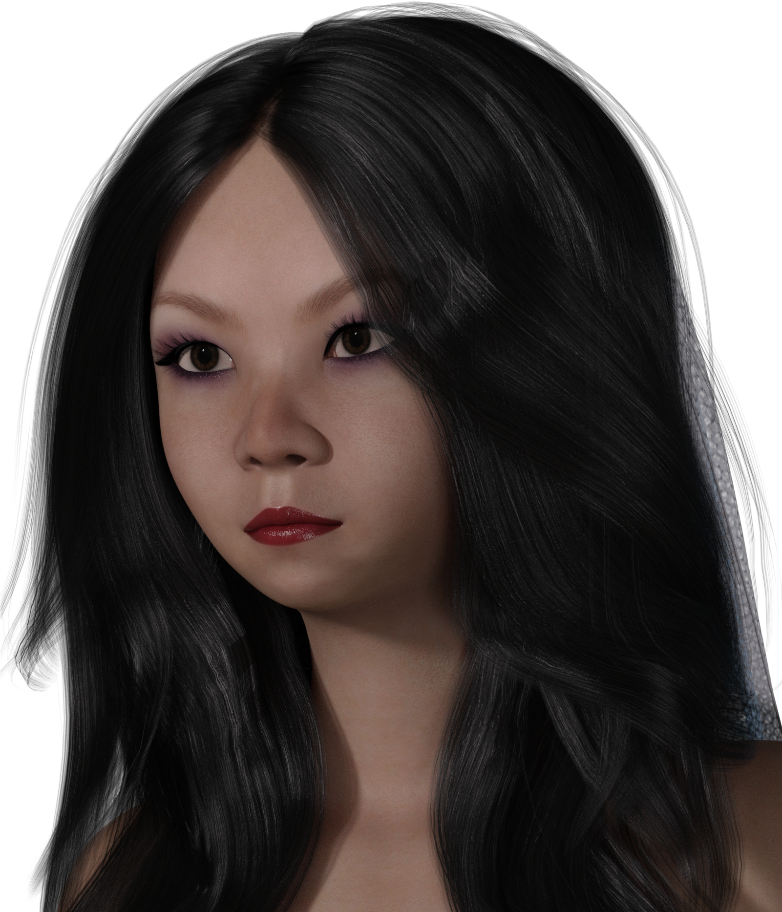 Asian Face For G3f - Lace Wig Clipart (1600x1920), Png Download