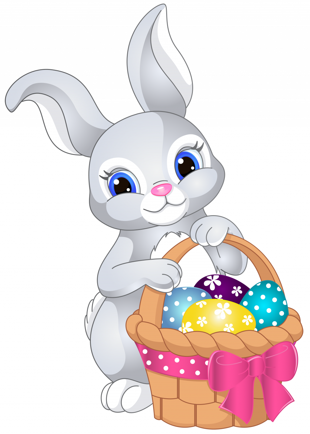 Free Printable Easter Clipart - Cute Easter Bunny Cartoon - Png Download (1024x1434), Png Download