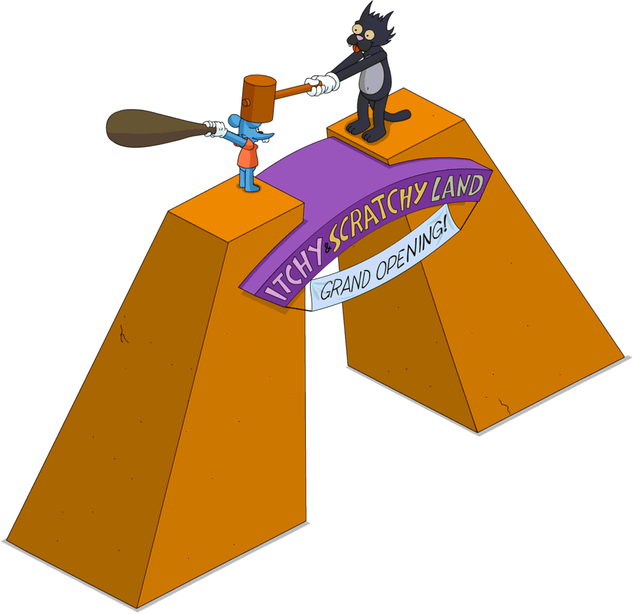 Itchy And Scratchy Land Gate Clipart (910x882), Png Download