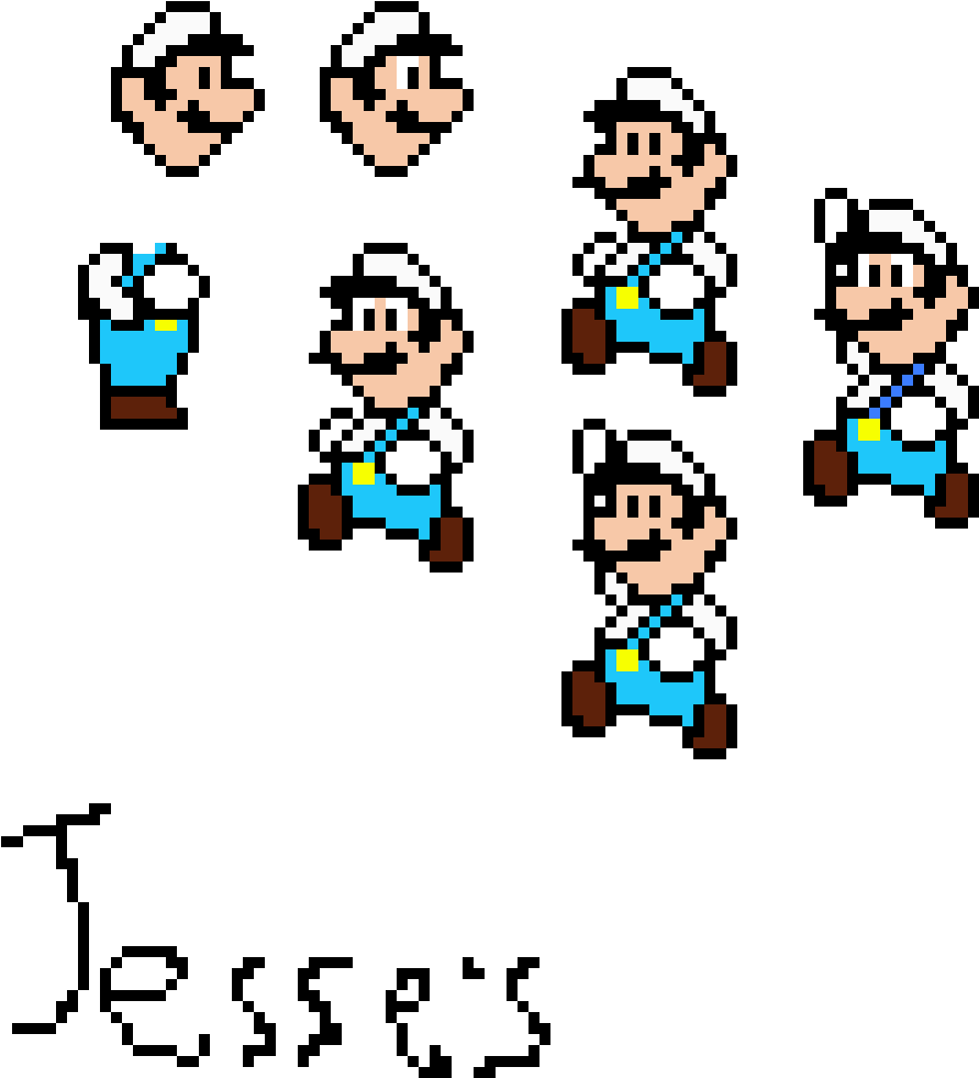 Jesse's Custom Ice Luigi Sprites Clipart (1080x1230), Png Download