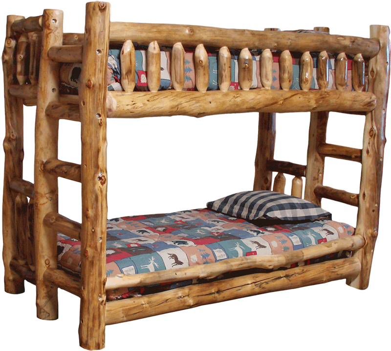 Aspen Log Bunk Bed - Bunk Bed Clipart (800x759), Png Download