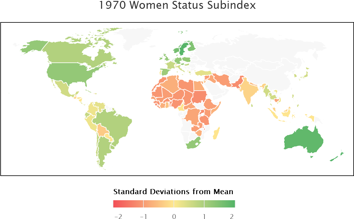 1970 Wisp Women Status - World Map Clipart (1200x800), Png Download