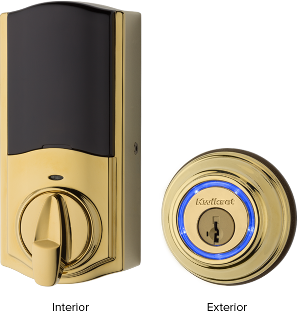 Polished Brass Kevo Smart Lock - Polished Brass Clipart (600x628), Png Download