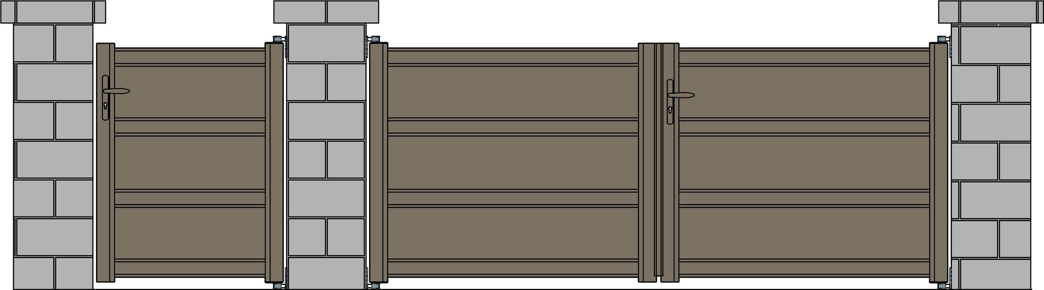 Modern Metal Driveway Gates The Fawley Closed Panel - Gate Clipart (3350x1250), Png Download