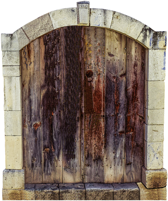 Goal, Door, Input, Old, Old Door, House Entrance, Wood - Old Door Png Clipart (617x720), Png Download