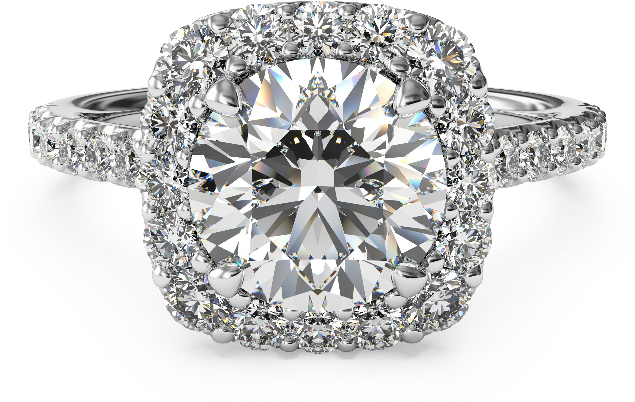 Diamond Ring Transparent - Halo Engagement Rings Clipart (2100x1500), Png Download