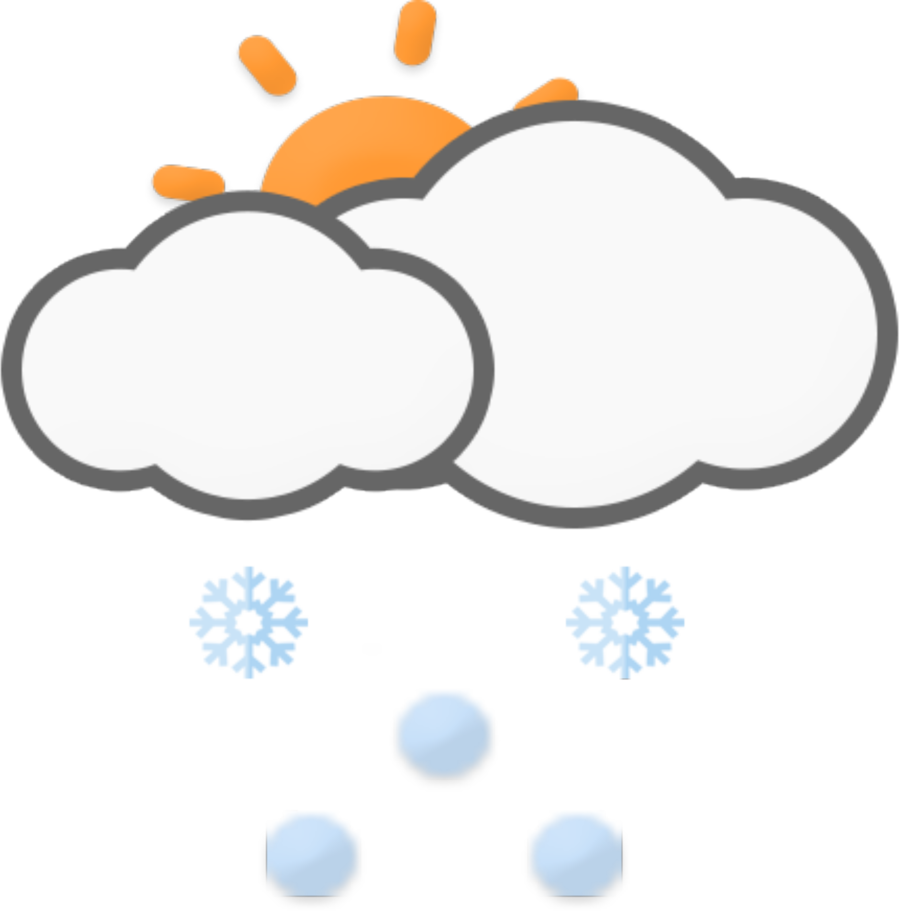 Partly Sunny W/ Flurries Clipart (1773x1796), Png Download