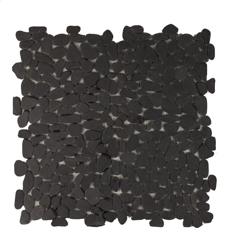 Nero Bianco Matt Flat Pebbles - Stone Wall Clipart (956x970), Png Download