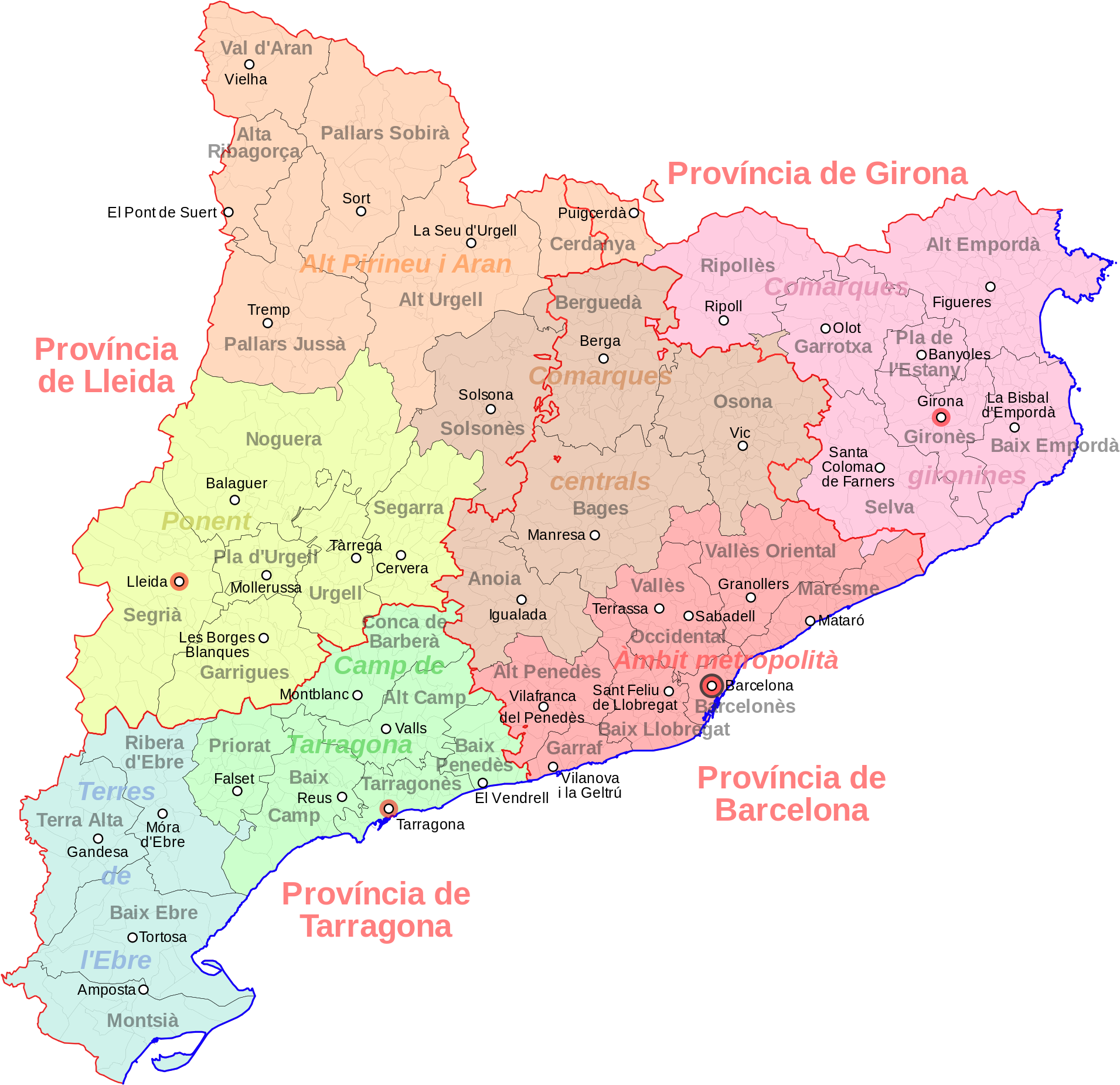 Catalonia Location On The Spain Map Related - Catalonia Wikipedia Clipart (2000x1938), Png Download
