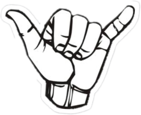 #hand #brandymelville #stickers #sticker #freetoedit - Shaka Sign Clipart (449x367), Png Download
