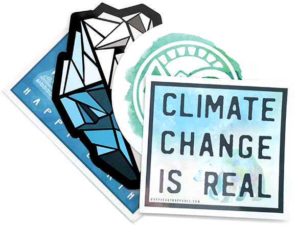 Durable And Weatherproof - Happy Earth Stickers Clipart (600x600), Png Download