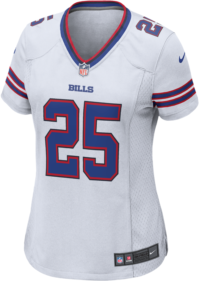 Nike Nfl Buffalo Bills Women's Football Away Game Jersey - Dallas Cowboys White Jersey Clipart (1000x1000), Png Download