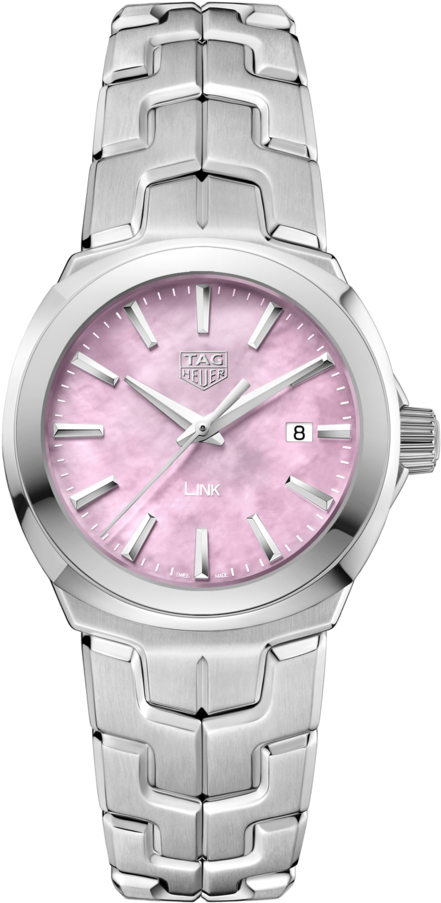 Tag Heuer Link Lady Pink Mother Of Pearl Dial Stainless - Tag Heuer Link Diamond Ladies Watch Clipart (1016x1200), Png Download
