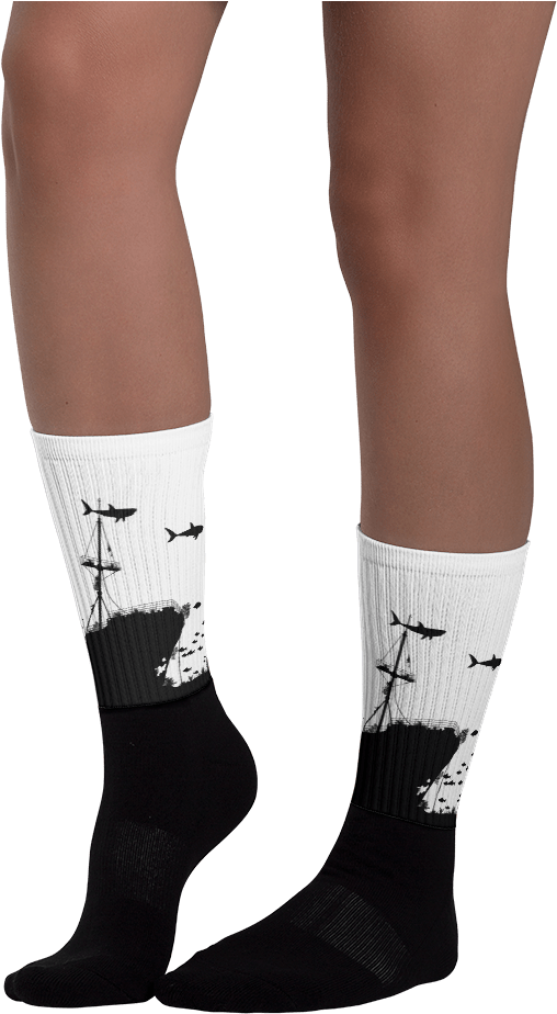 Sinking Ship Black Foot Socks - Circle Game Socks Clipart (1000x1000), Png Download