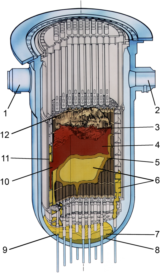 Nrc Graphic Of Tmi 2 Core End State Configuration - Nuclear Core Clipart (600x888), Png Download