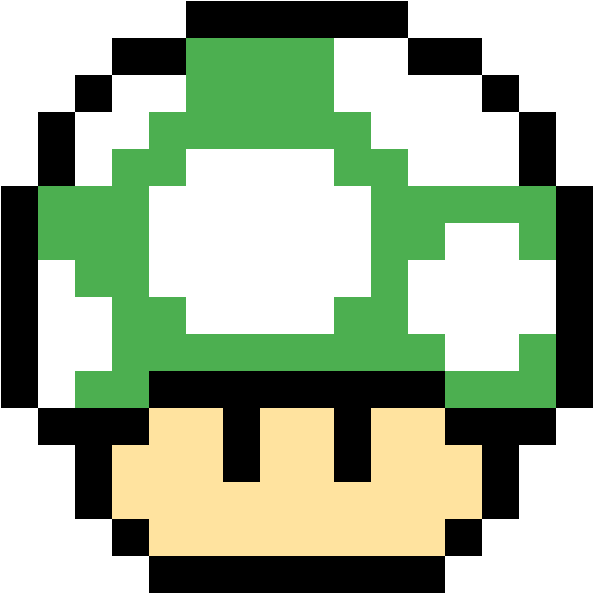 1up - Mario Mushroom Pixel Png Clipart (1184x1184), Png Download