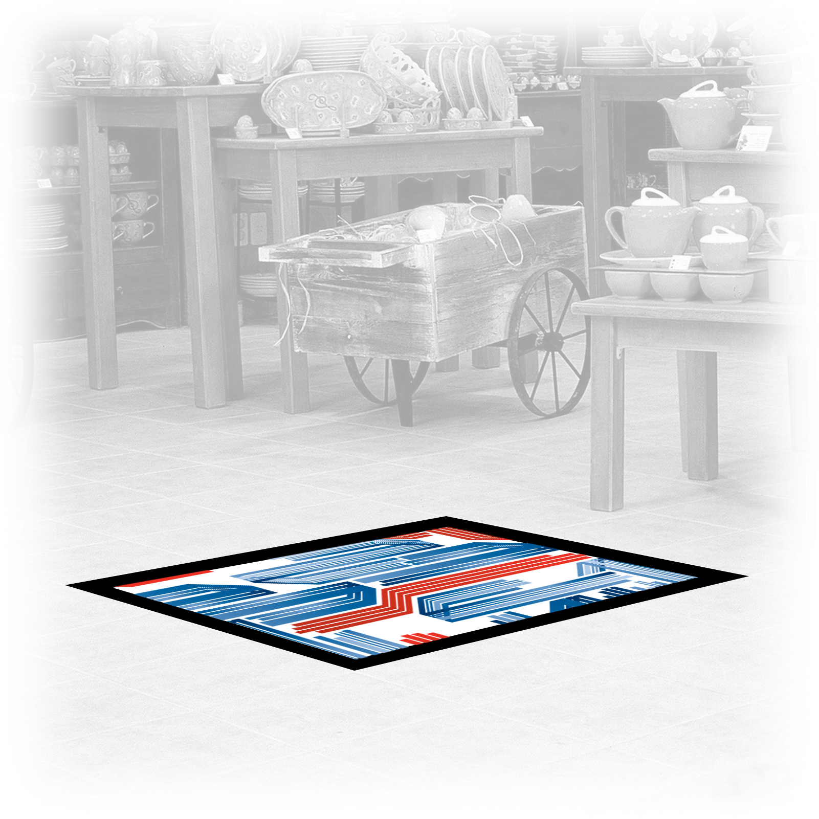 Full-color Custom Floor Mats Can Feature Simple Logos - Floor Clipart (1829x1600), Png Download