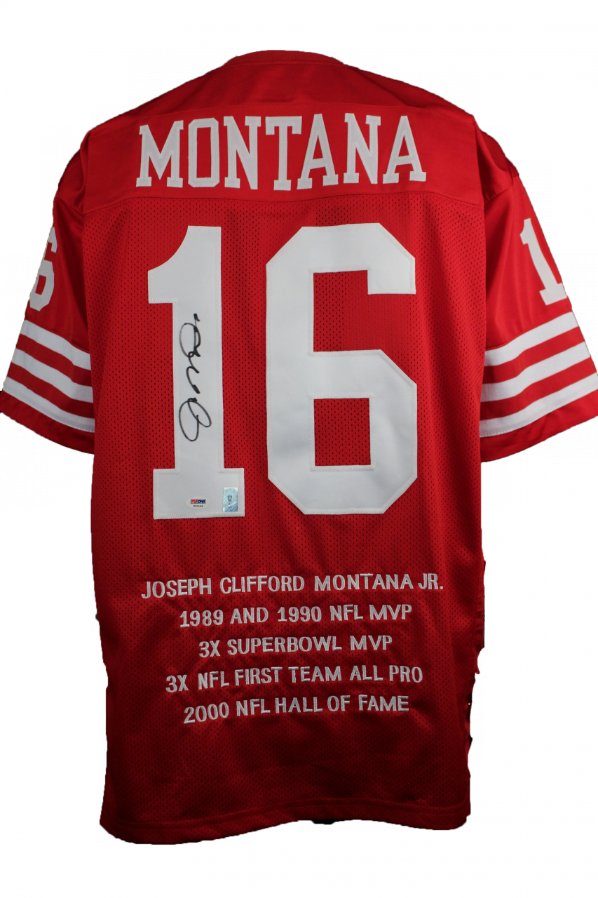 Joe Montana Signed San Francisco 49ers Stat Jersey - Sports Jersey Clipart (853x1280), Png Download