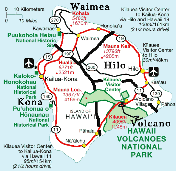 To Make The Planning Of Your Big Island Vacation More - Hawaii Volcano Kilauea Map Clipart (590x572), Png Download