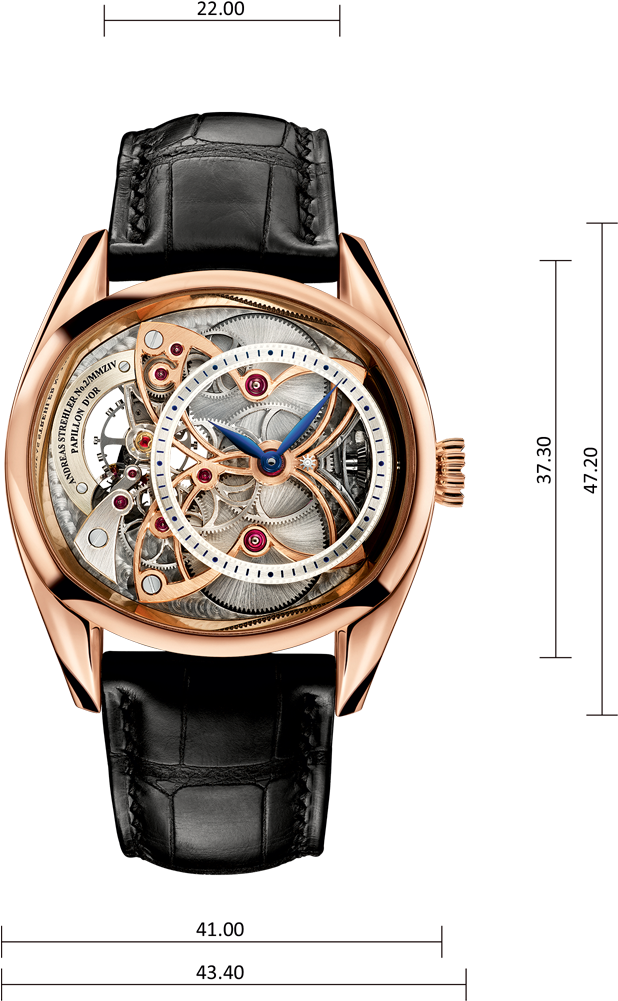 Papillon - Men's Tiffany Girard Perregaux Watch+ Roman Numerals Clipart (1080x1080), Png Download