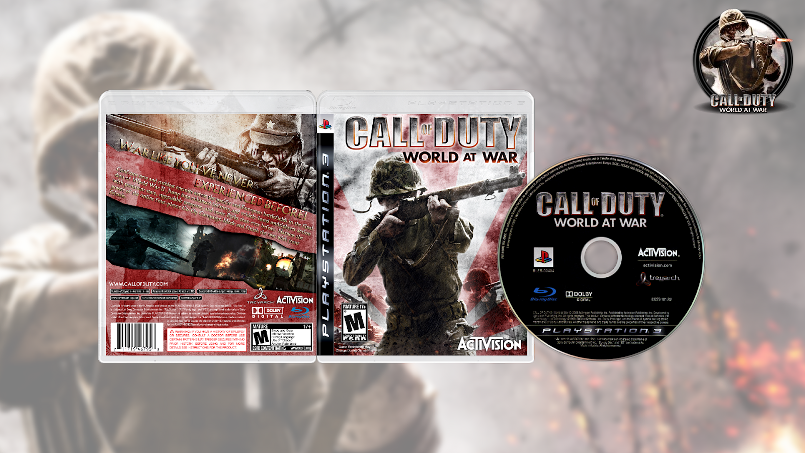Call Of Duty World At War Usa/europe Ps3 Download Dlcs - Call Of Duty World Clipart (1600x900), Png Download