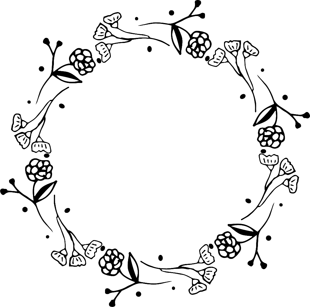 Creative Wreath Free Buckle Black And White Wreath Black And White Floral Wreath Png Clipart