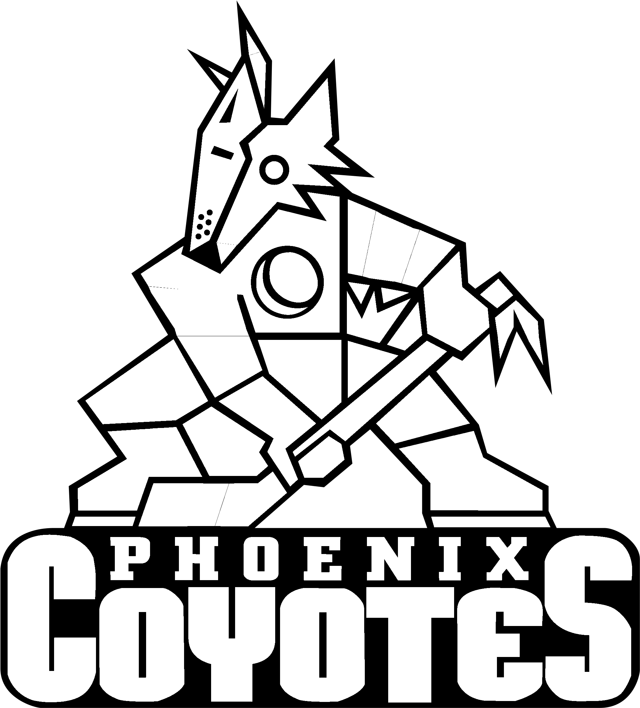 Phoenix Coyotes Logo Black And White - Arizona Coyotes Clipart (2400x2400), Png Download