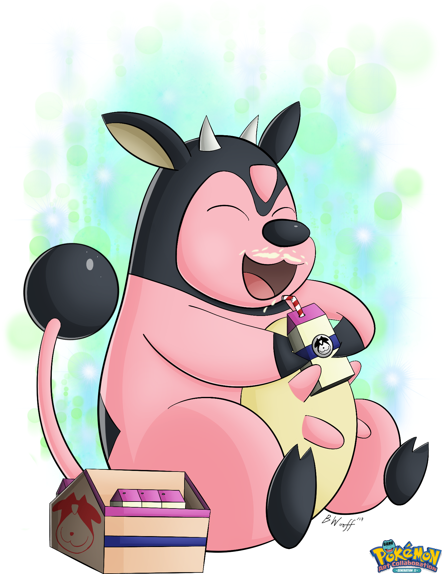 #241 Miltank Used Milk Drink And Heal Bell In The Game - Cartoon Clipart (1536x1999), Png Download