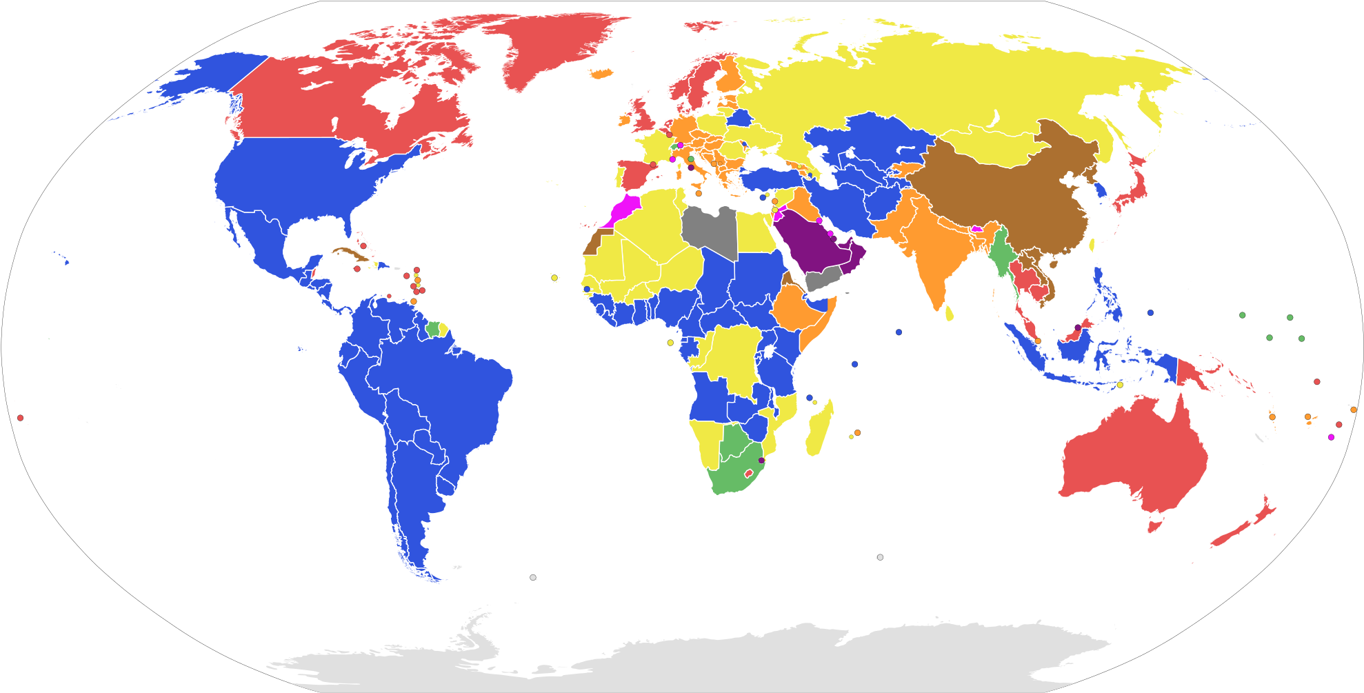 World's States Coloured By Form Of Government1 - Republic Country Clipart (2000x1025), Png Download