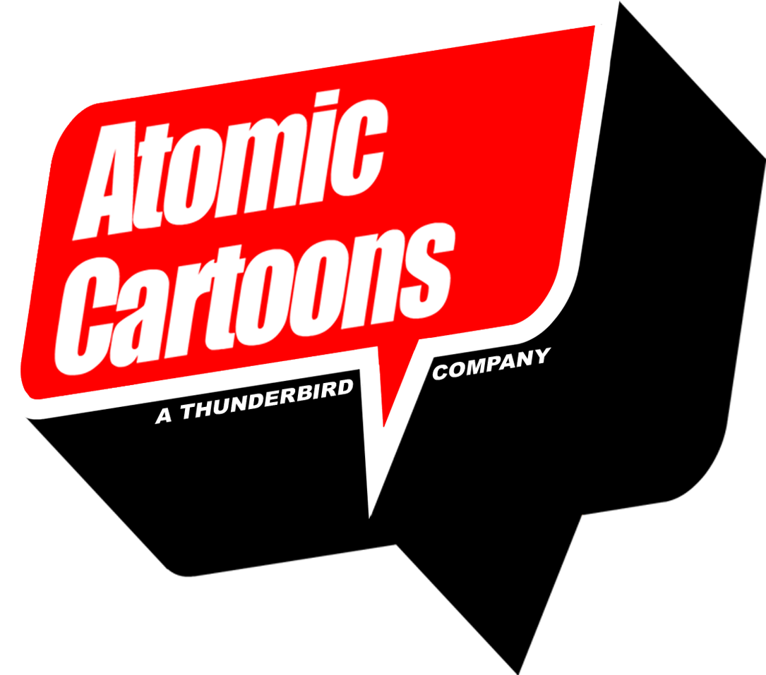Downloadable Logo - Atomic Cartoons Logo Clipart (1372x1155), Png Download