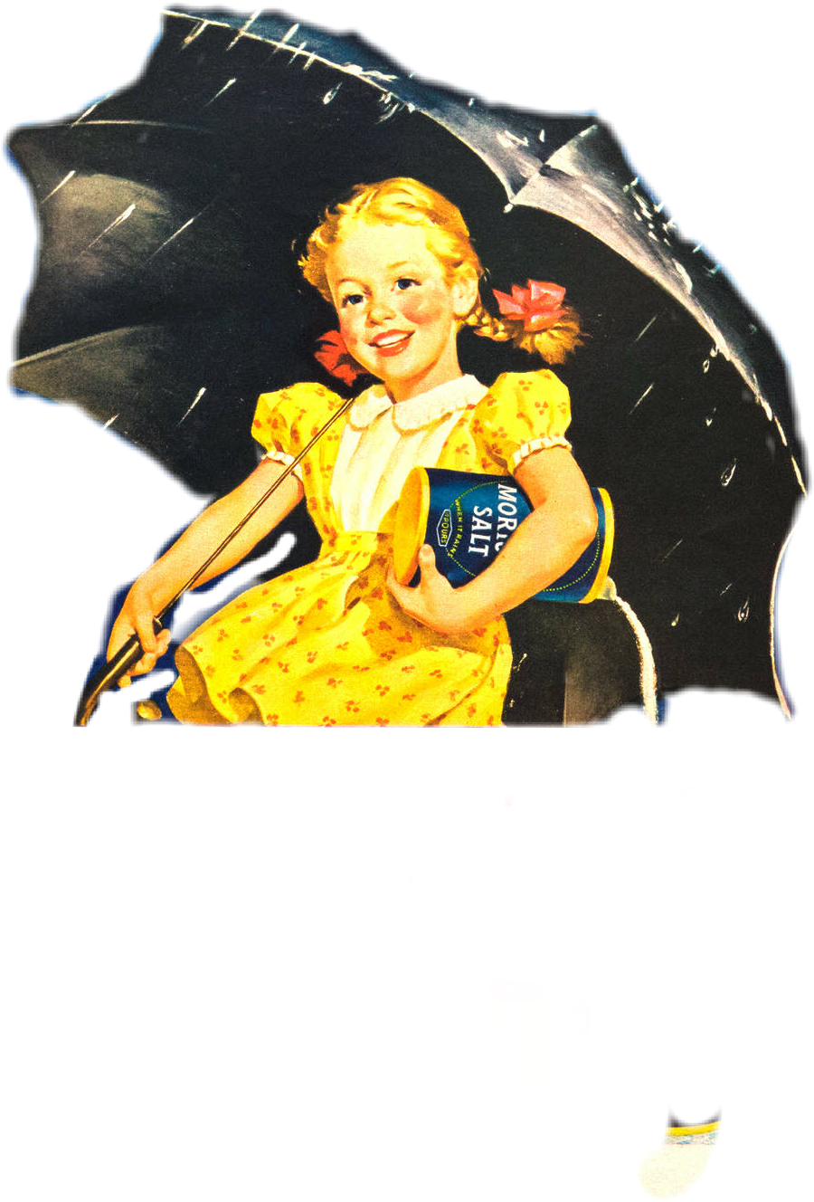Vintage Sticker - Morton Salt Girl Clipart (900x1328), Png Download