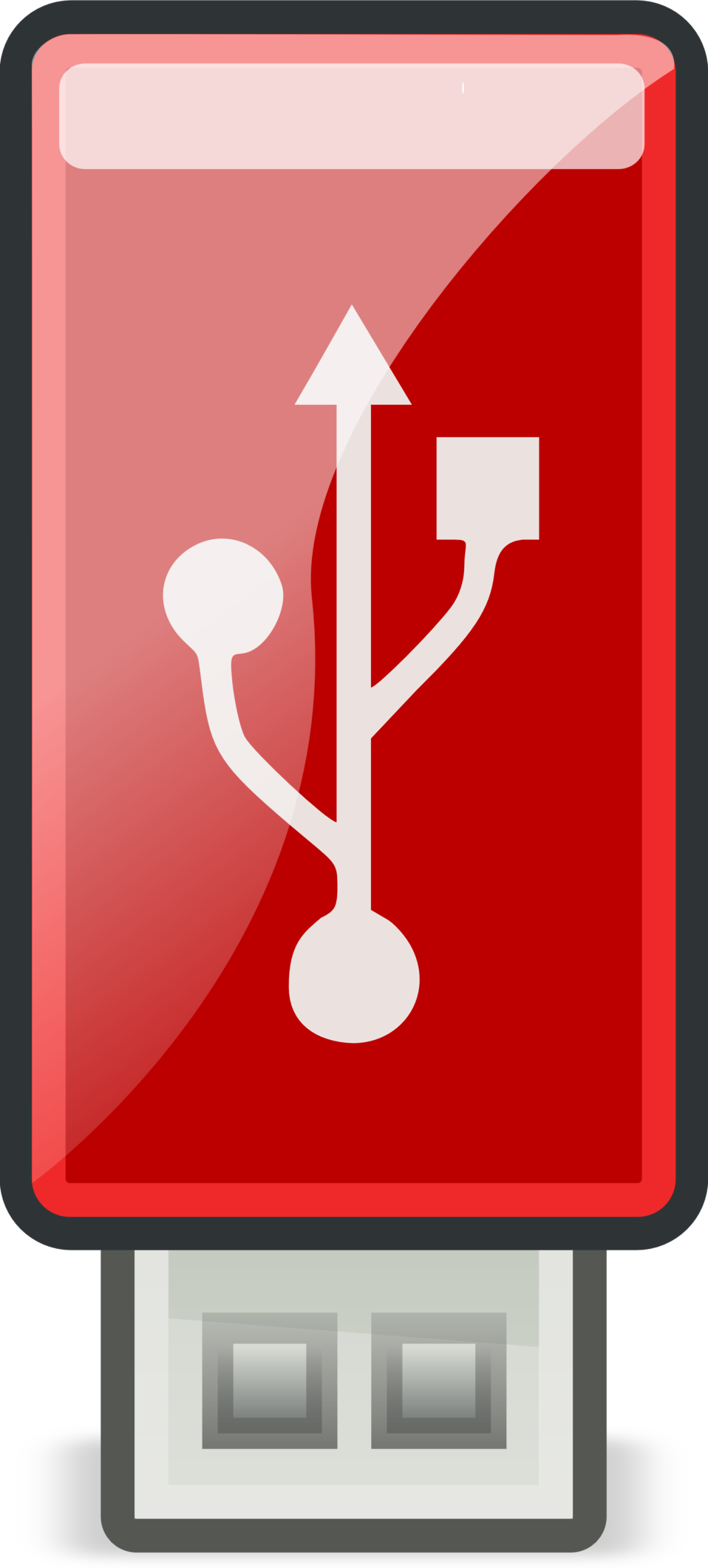 Usb Stick Icon Red Clipart (958x2123), Png Download