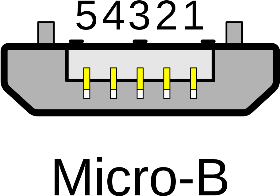 File - Usb Micro-b - Svg - Usb Micro B Svg Clipart (1280x853), Png Download