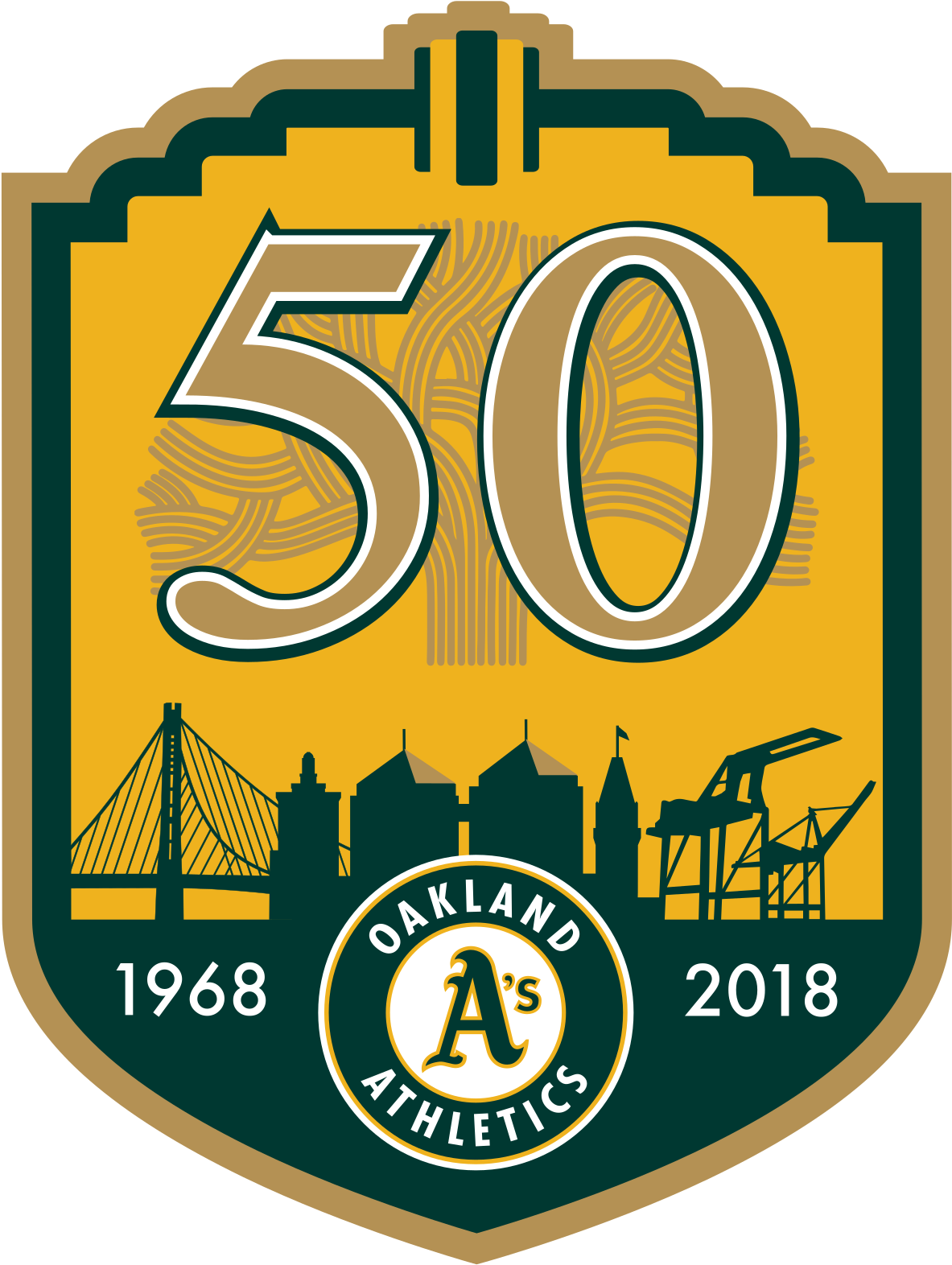 Oakland A's 50th Anniversary Clipart (1200x1579), Png Download