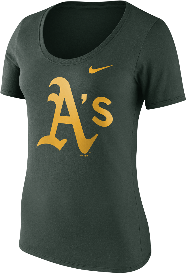 Nike Logo Scoop Women's T-shirt Size - Oakland A's Clipart (1000x1000), Png Download