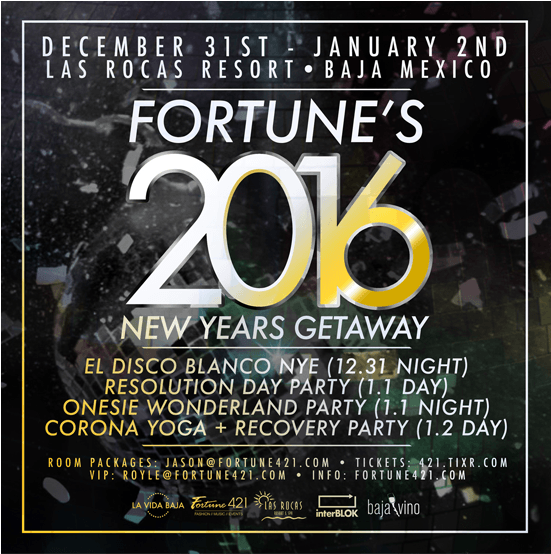 Fortune's 2016 New Years Getaway Tickets At Las Rocas - Free Logo Design Clipart (550x770), Png Download