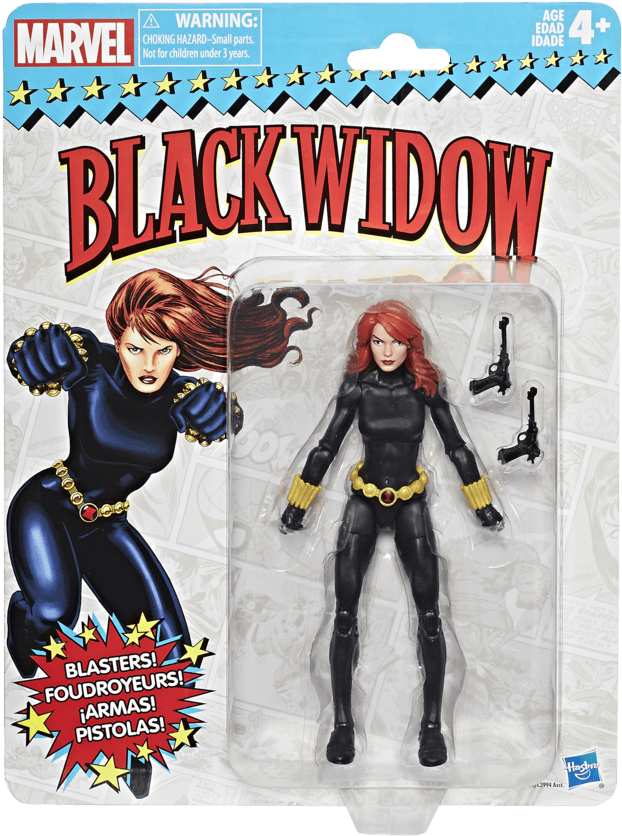 Marvel Vintage Legends Series 6 Inch Black Widow - Marvel Legends Vintage Black Widow Clipart (900x900), Png Download