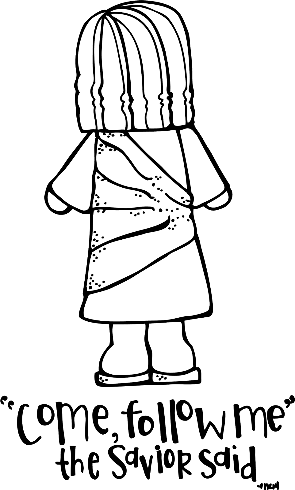 Melonheadz Lds Illustrating - Come Follow Me Coloring Clipart (982x1600), Png Download