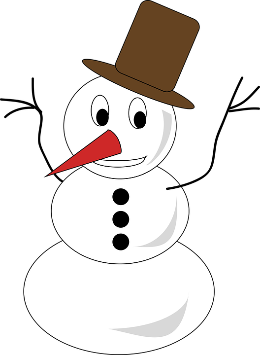 Snowman With Fedora Clipart (528x720), Png Download