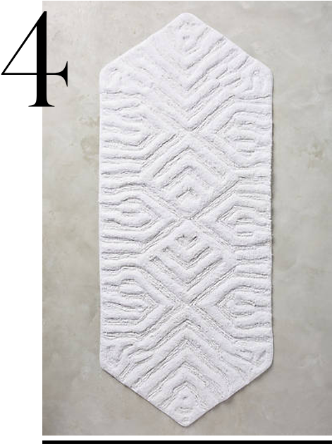 Vane Bath Mat Anthropologie Top 10 Bath Mats Home Improvement - Motif Clipart (535x633), Png Download