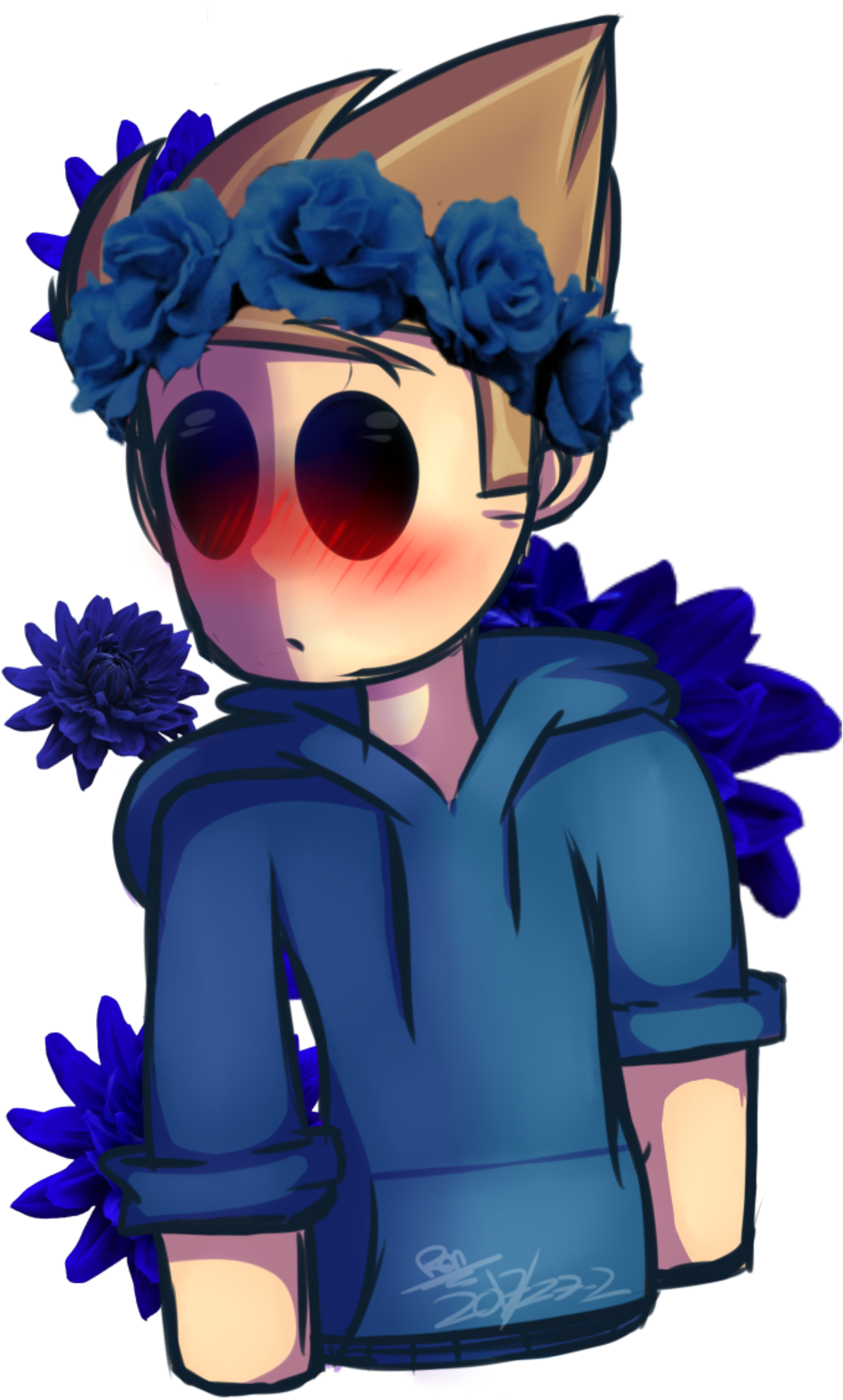 Pin By Raven's Spoopy~ On Eddsworld - Tom With Flower Crown Clipart (4000x6122), Png Download