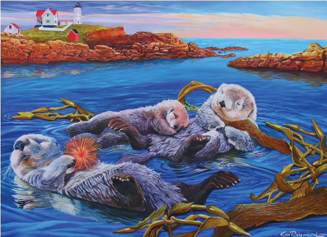 Sea Otter Family - Cobble Hill Sea Otter Family Jigsaw Puzzle Clipart (640x640), Png Download