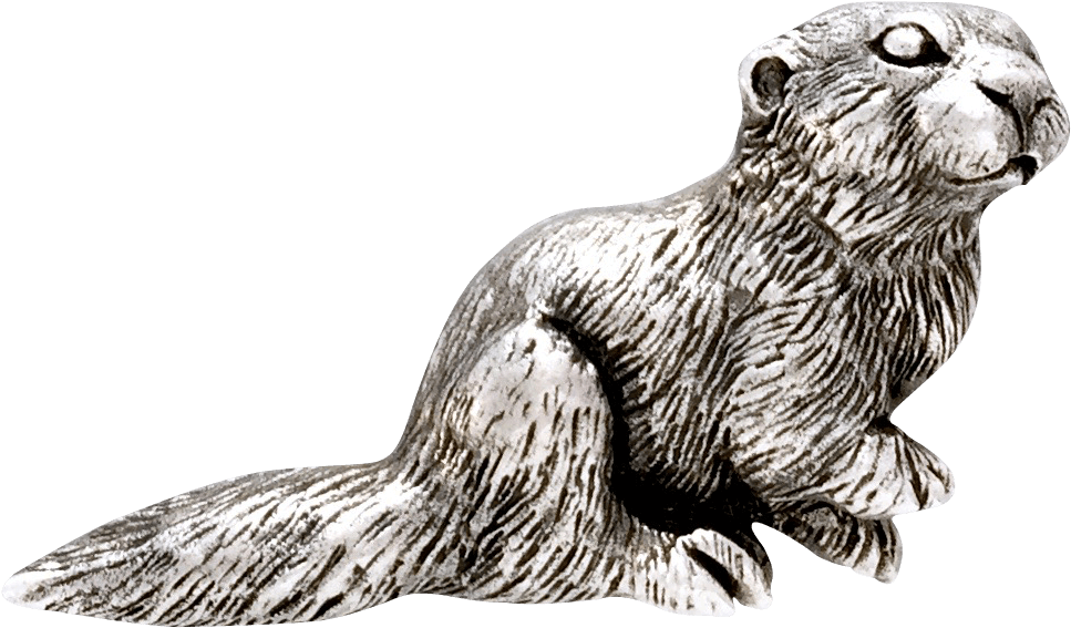 Sitting Otter Pin $68 - Punxsutawney Phil Clipart (1070x1071), Png Download