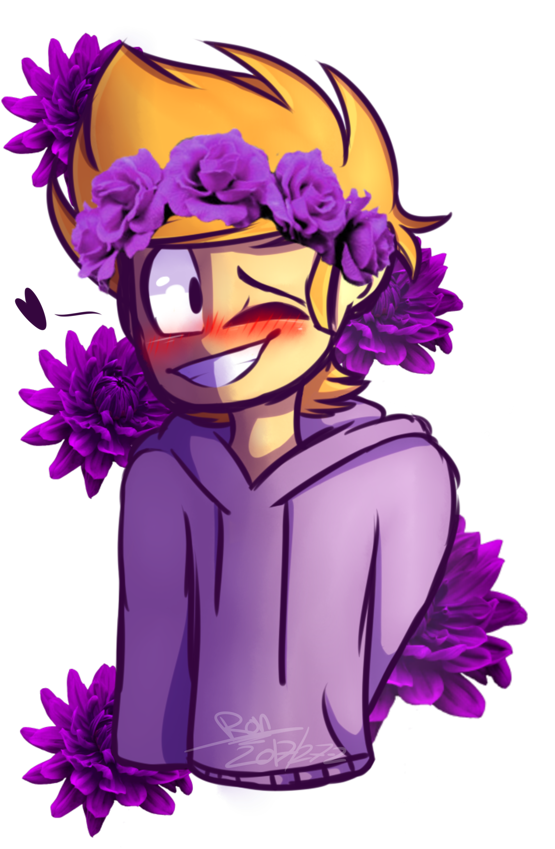 Pin By Raven's Spoopy~ On Eddsworld - Tom With Flower Crown Clipart (1982x3026), Png Download
