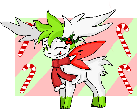 Merry Christmas - Shaymin Sky Clipart (654x554), Png Download