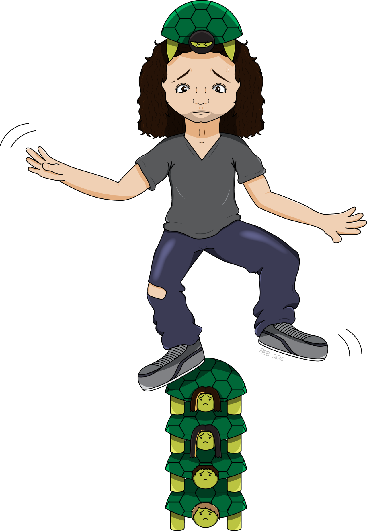 Danny From Game Grumps Balancing On The Rest Of The - Cartoon Clipart (1280x1849), Png Download