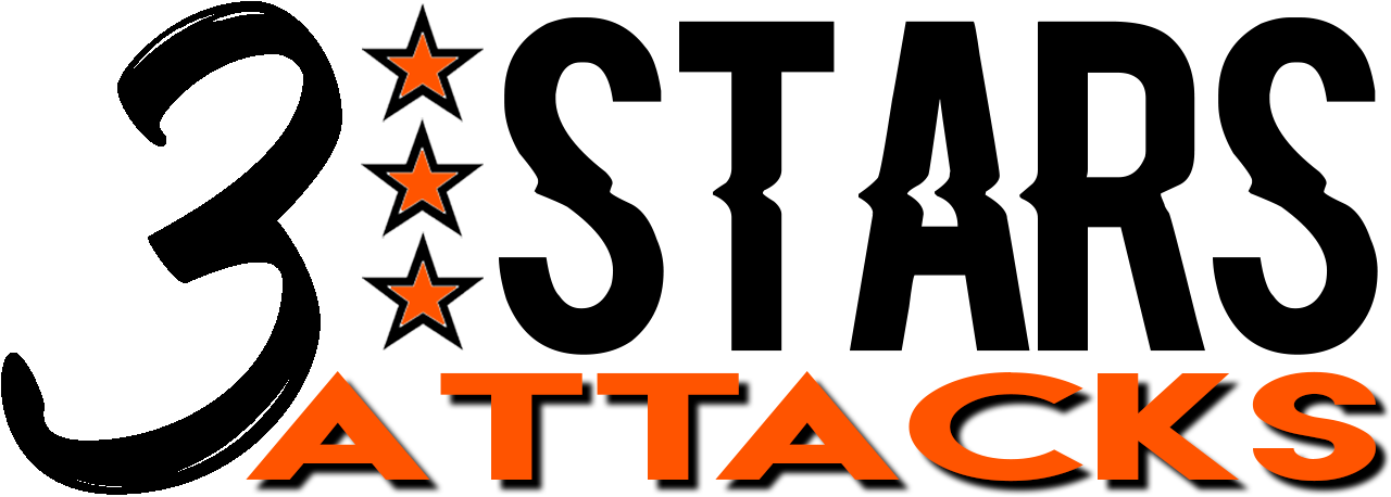 Drawn Star Clash Clans - 3 Star Attack Clipart (1290x494), Png Download