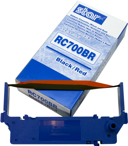 Star Ribbon Cassette Black Red Rc700br Clipart (888x500), Png Download