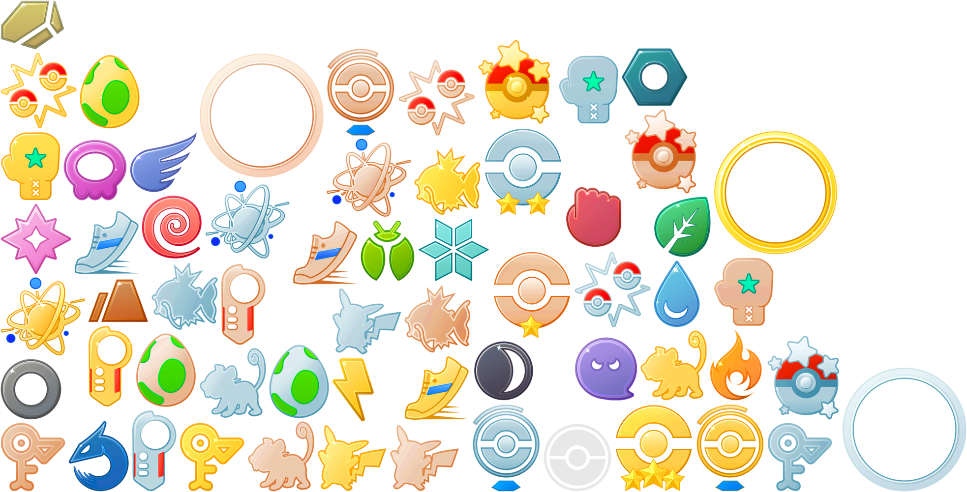 Pokémon Go Hub On Twitter - Pokemon Go Medal Sprites Clipart (2048x1024), Png Download