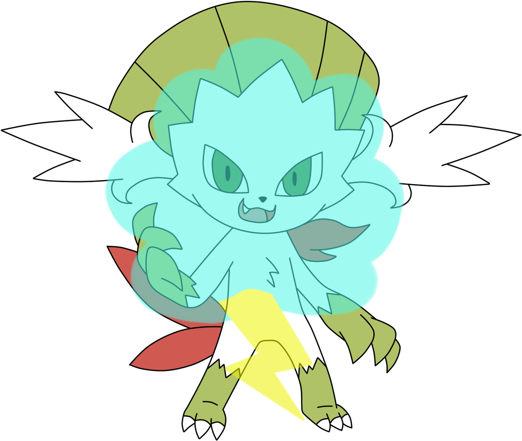 Weavile/shaymin - Cartoon Clipart (1101x943), Png Download